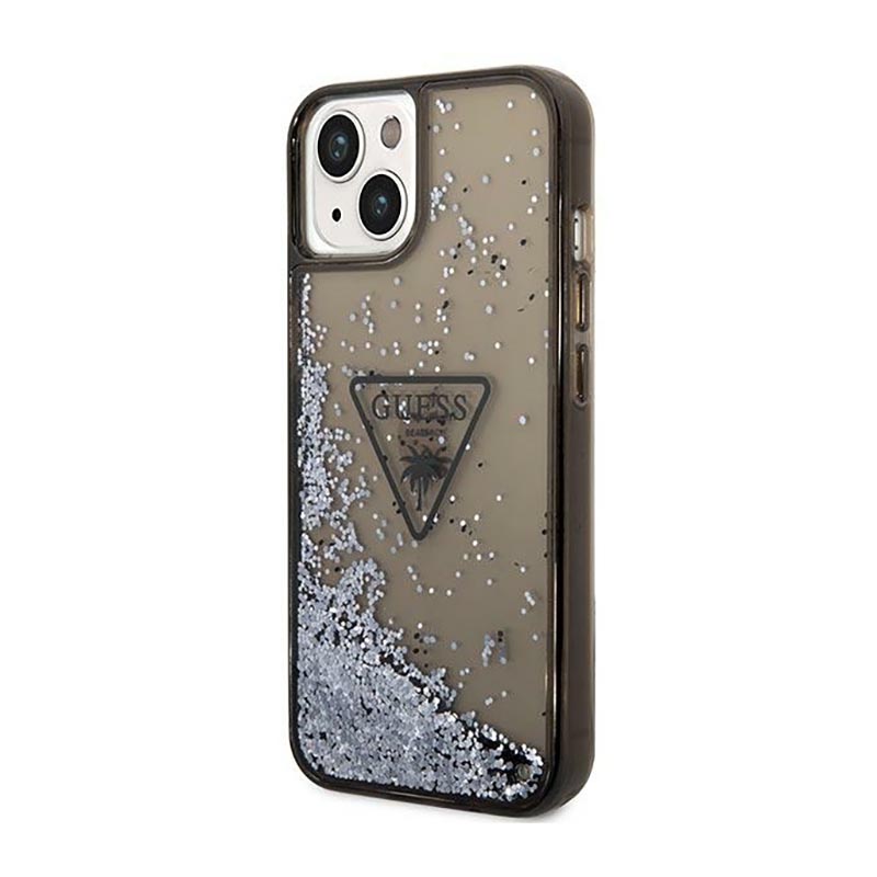 Guess Liquid Glitter Triangle Logo Case – Etui iPhone 14 Plus (czarny)