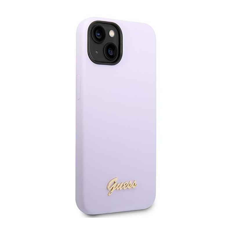Guess Silicone Vintage - Etui iPhone 14 Plus (fioletowy)