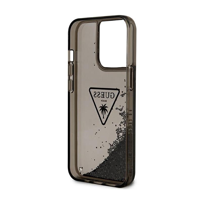 Guess Liquid Glitter Triangle Logo Case – Etui iPhone 14 Pro Max (czarny)
