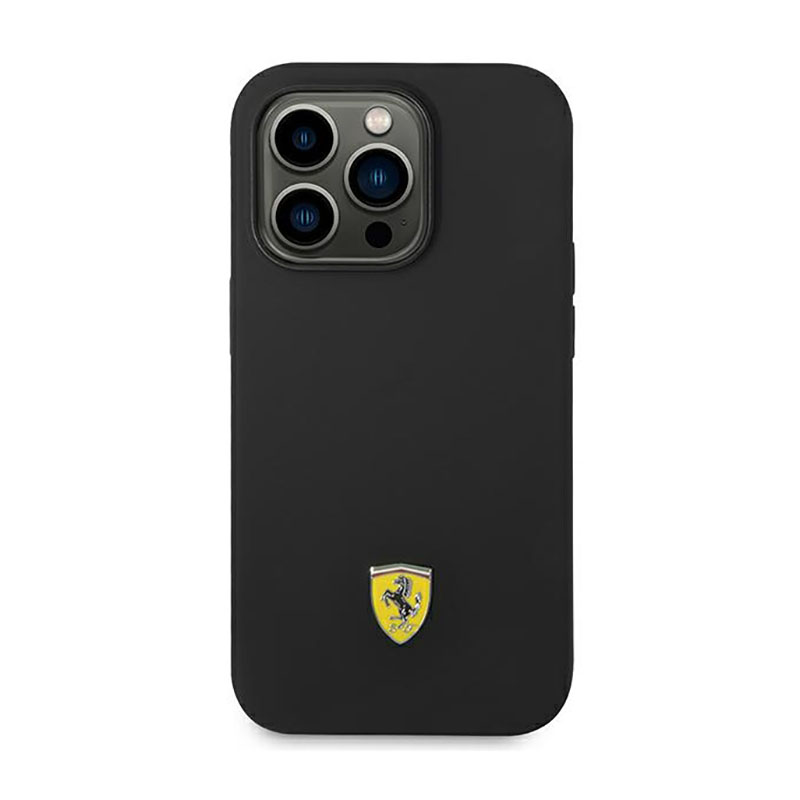 Ferrari Silicone Metal Logo - Etui iPhone 14 Pro Max (czarny)