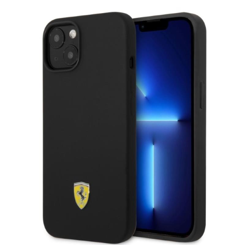 Ferrari Silicone Metal Logo MagSafe - Etui iPhone 14 Plus (czarny)