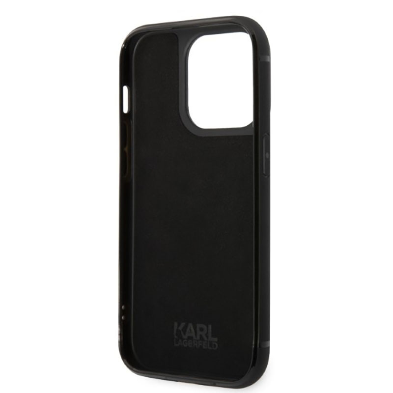 Karl Lagerfeld Signature Logo Cardslot - Etui iPhone 14 Pro (czarny)