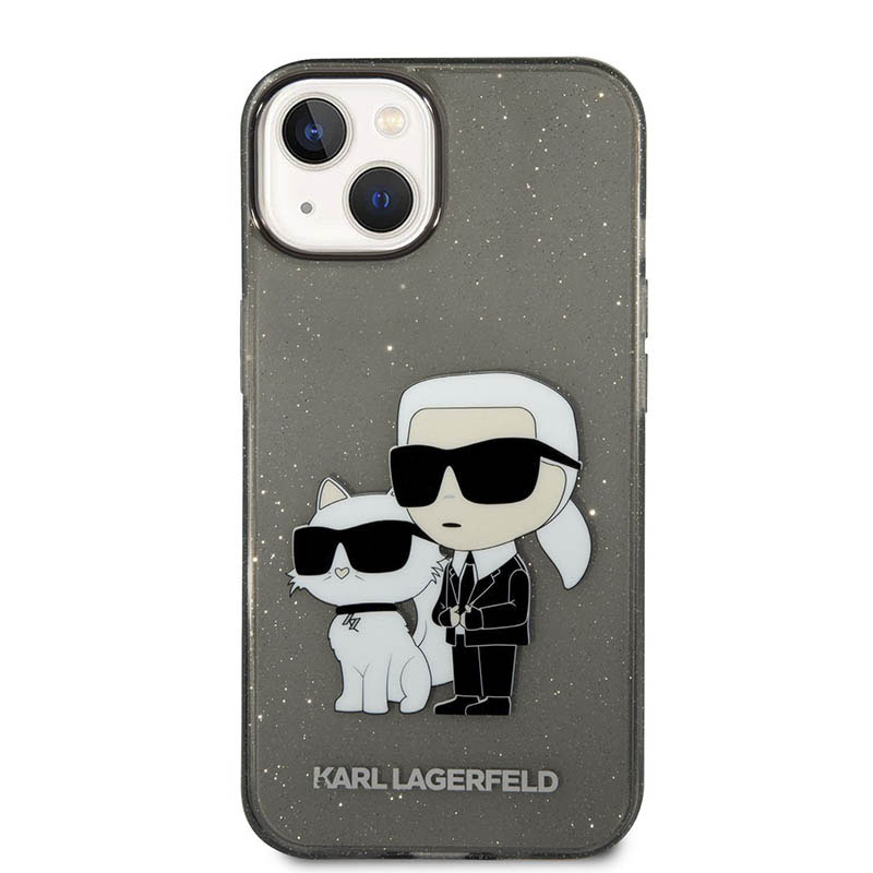 Karl Lagerfeld IML Glitter NFT Karl & Choupette - Etui iPhone 14 (czarny)