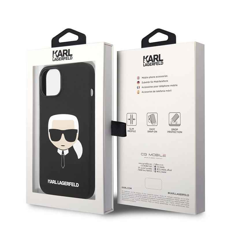 Karl Lagerfeld Silicone Ikonik Karl`s Head MagSafe - Etui iPhone 14 (czarny)