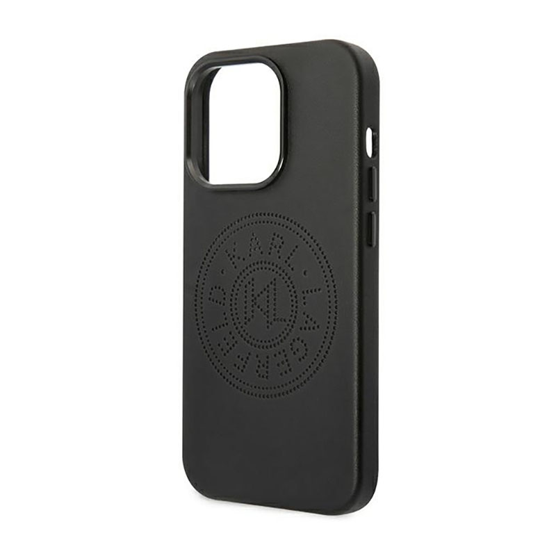 Karl Lagerfeld Leather Perforated Logo Case - Etui iPhone 14 Pro (czarny)