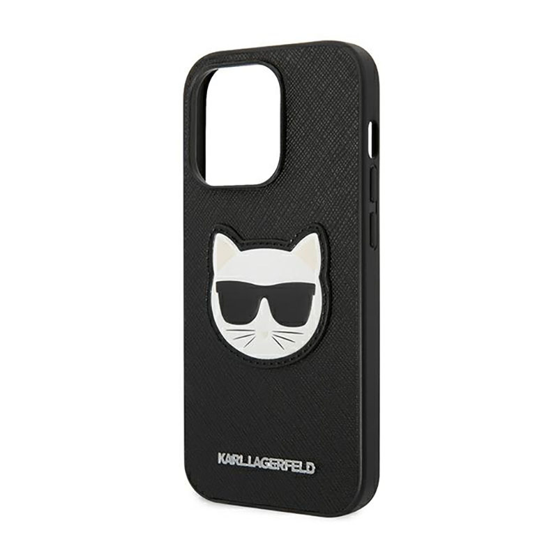 Karl Lagerfeld Saffiano Choupette Head Patch Case - Etui iPhone 14 Pro Max (czarny)
