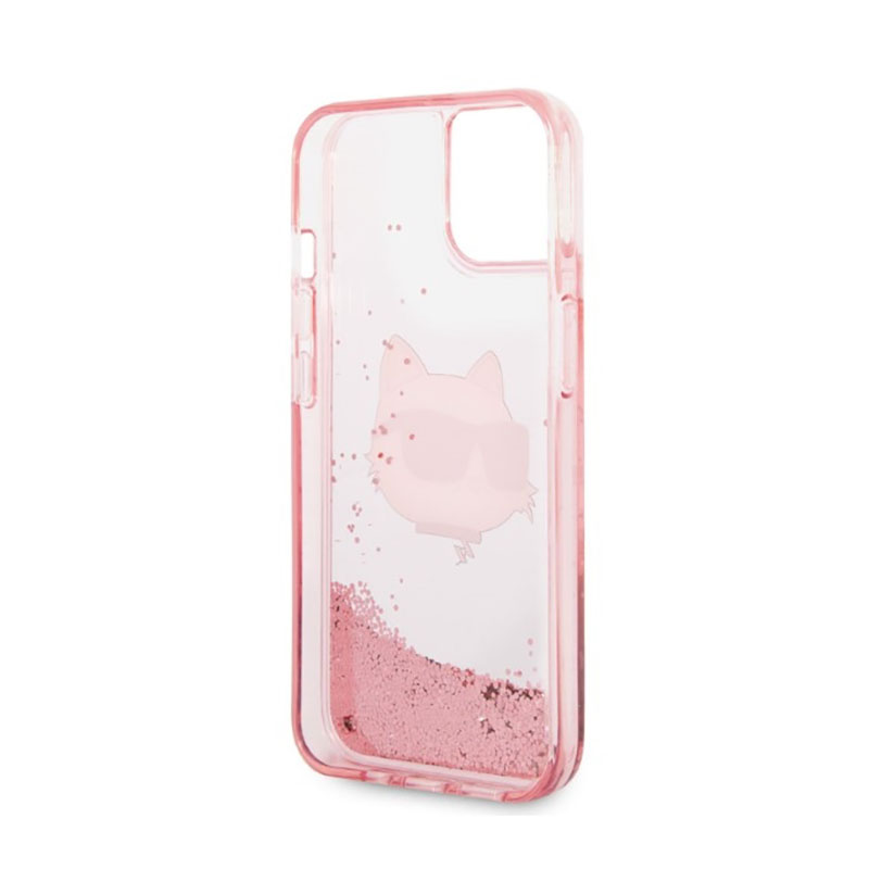 Karl Lagerfeld Liquid Glitter NFT Choupette Head - Etui iPhone 14 Plus (różowy)