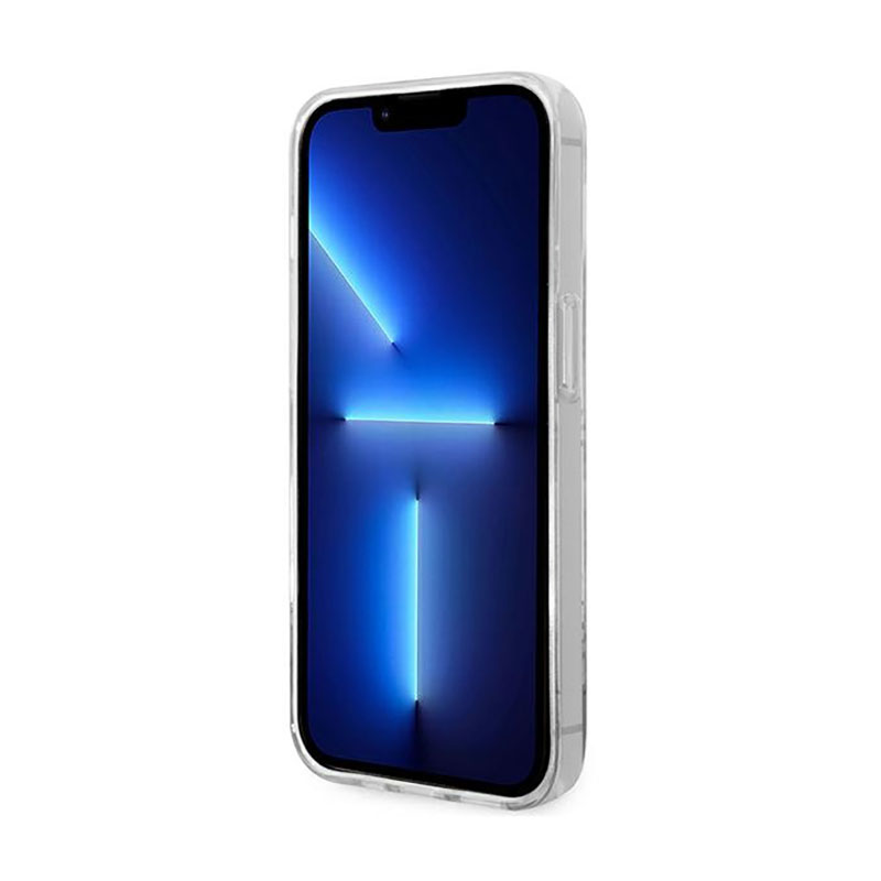 Guess 4G Stripe Script Logo Electroplated Pattern – Etui iPhone 14 Pro Max (niebieski)