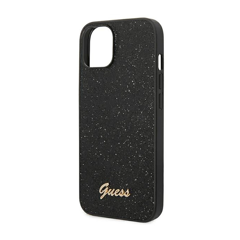Guess Glitter Flakes Metal Logo Case – Etui iPhone 14 Plus (czarny)