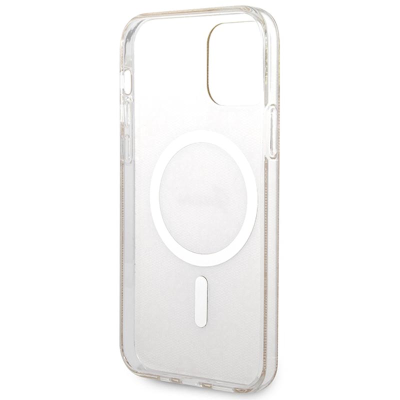 Guess Bundle Pack MagSafe 4G - Zestaw etui + ładowarka MagSafe iPhone 12 / iPhone 12 Pro (brązowy/złoty)