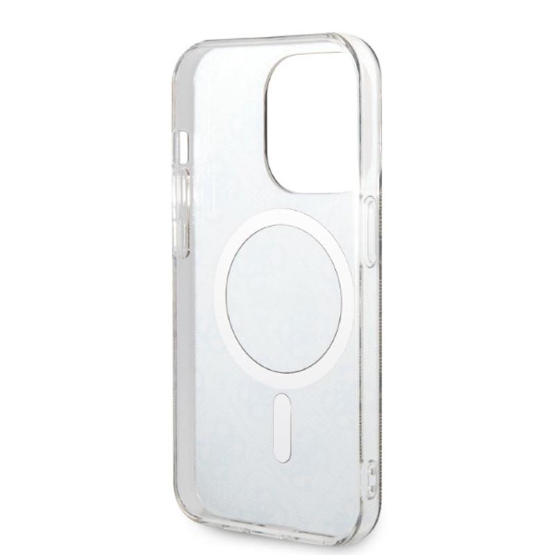 Guess Bundle Pack MagSafe 4G - Zestaw etui + ładowarka MagSafe iPhone 14 Pro (brązowy/złoty)