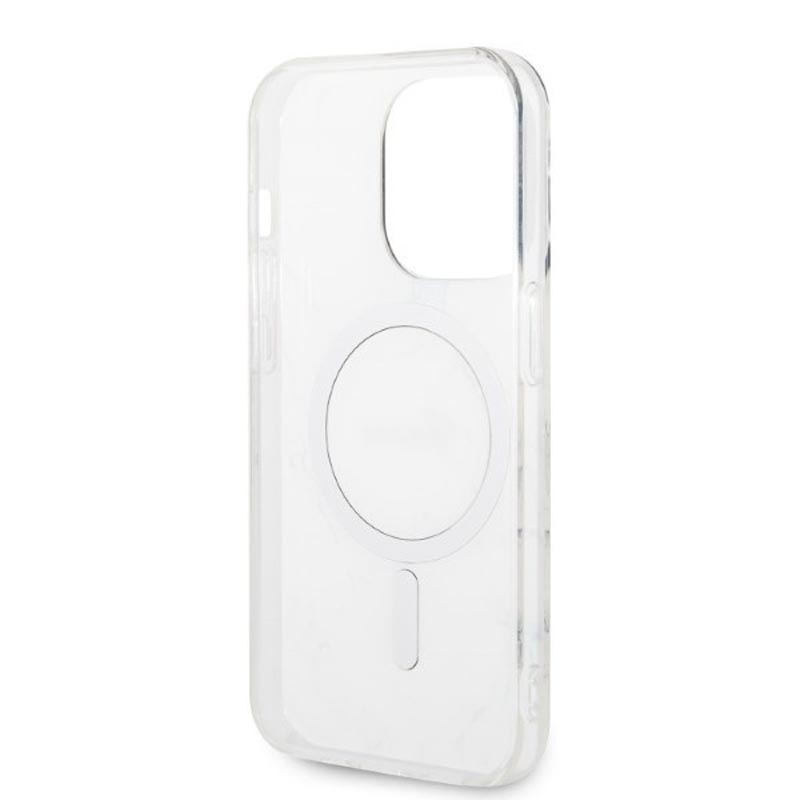 Guess Bundle Pack MagSafe IML Marble - Zestaw etui + ładowarka MagSafe iPhone 14 Pro Max (czarny/złoty)