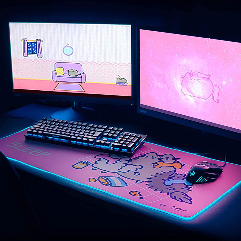 Pusheen - Mata gamingowa / na biurko LED XXL (90 x 40 cm)