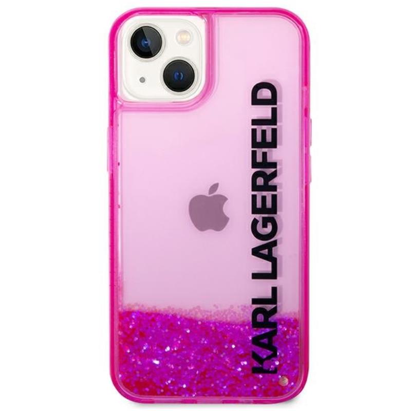 Karl Lagerfeld Liquid Glitter Translucent Elongated Logo Case – Etui iPhone 14 (różowy)