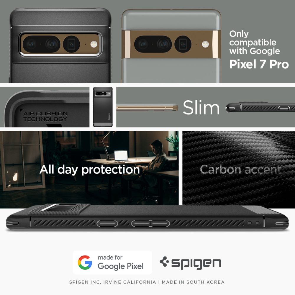 Spigen Rugged Armor - Etui do Google Pixel 7 Pro (Czarny)