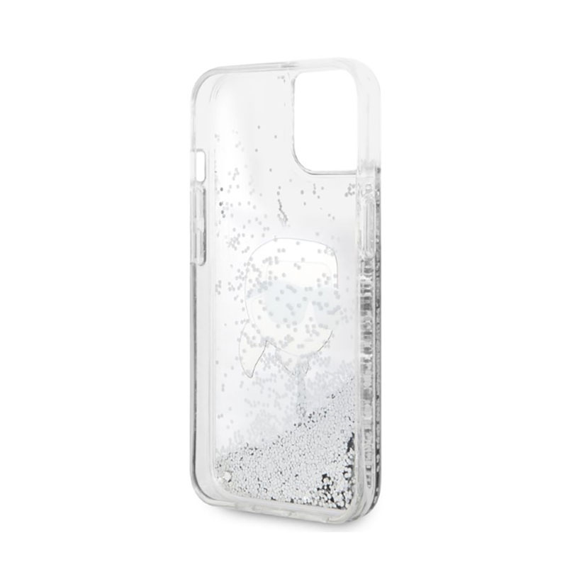 Karl Lagerfeld Liquid Glitter NFT Karl's Head - Etui iPhone 14 (srebrny)