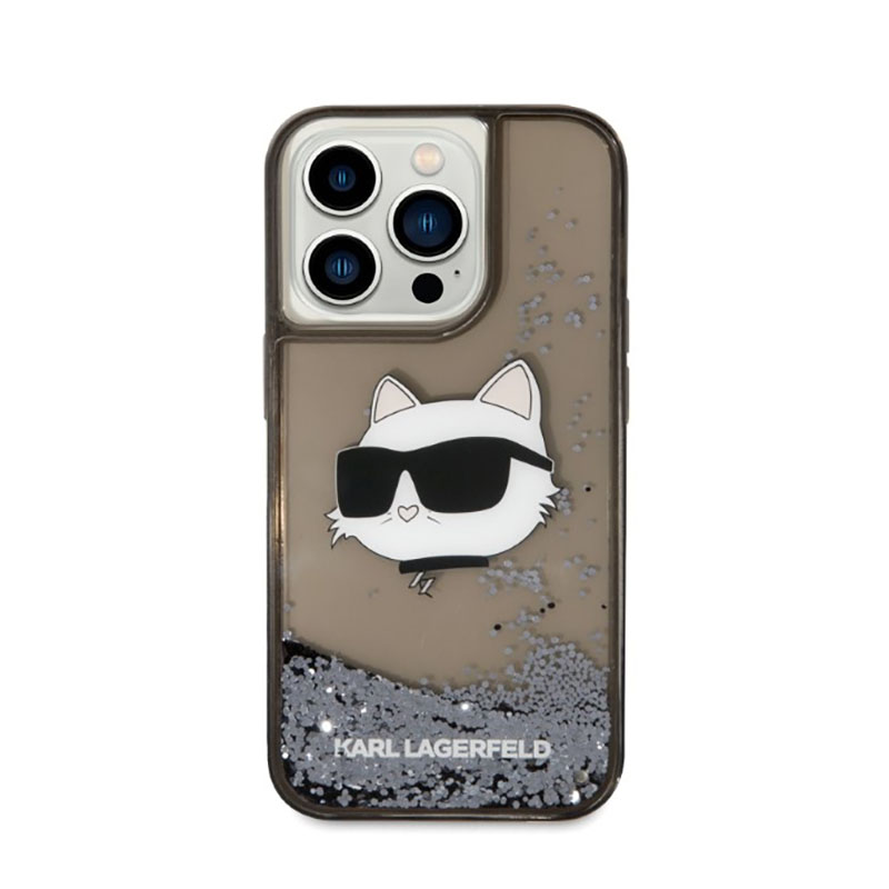 Karl Lagerfeld Liquid Glitter NFT Choupette Head - Etui iPhone 14 Pro Max (czarny)