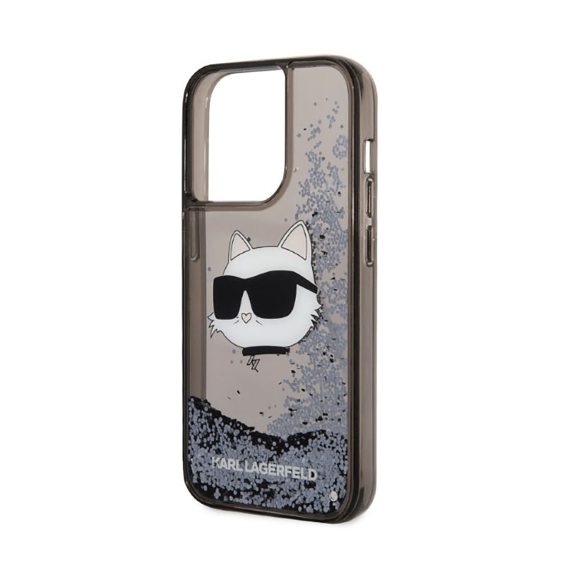 Karl Lagerfeld Liquid Glitter NFT Choupette Head - Etui iPhone 14 Pro Max (czarny)
