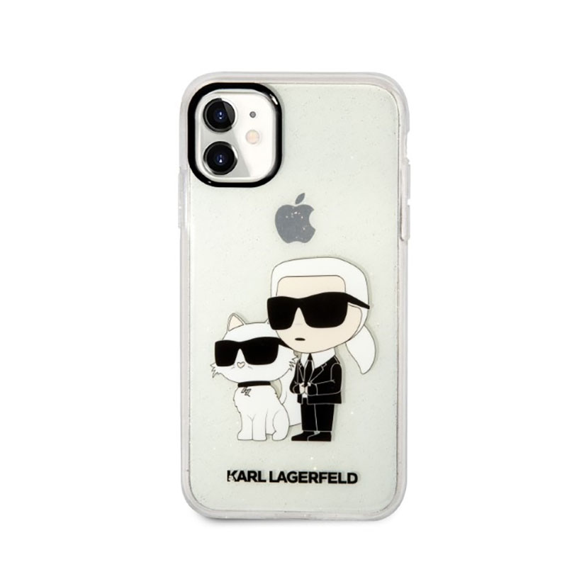 Karl Lagerfeld IML Glitter NFT Karl & Choupette - Etui iPhone 11 (przezroczysty)