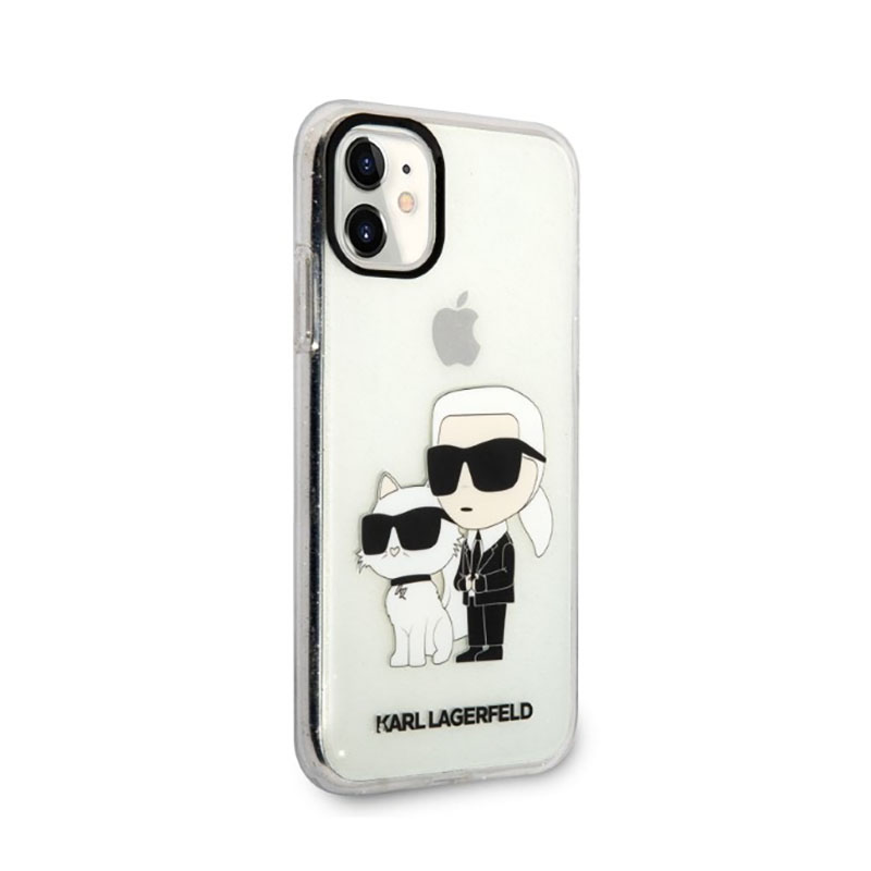 Karl Lagerfeld IML Glitter NFT Karl & Choupette - Etui iPhone 11 (przezroczysty)