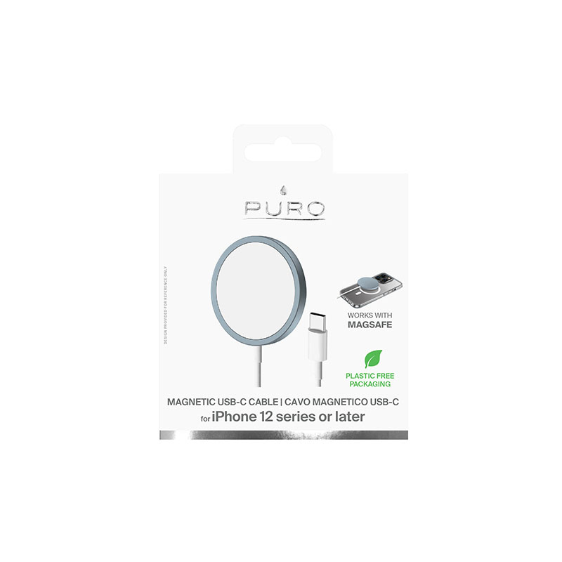 Puro Magnetic Charging Cable USB-C Magsafe – Ładowarka bezprzewodowa indukcyjna 15W (niebieski)