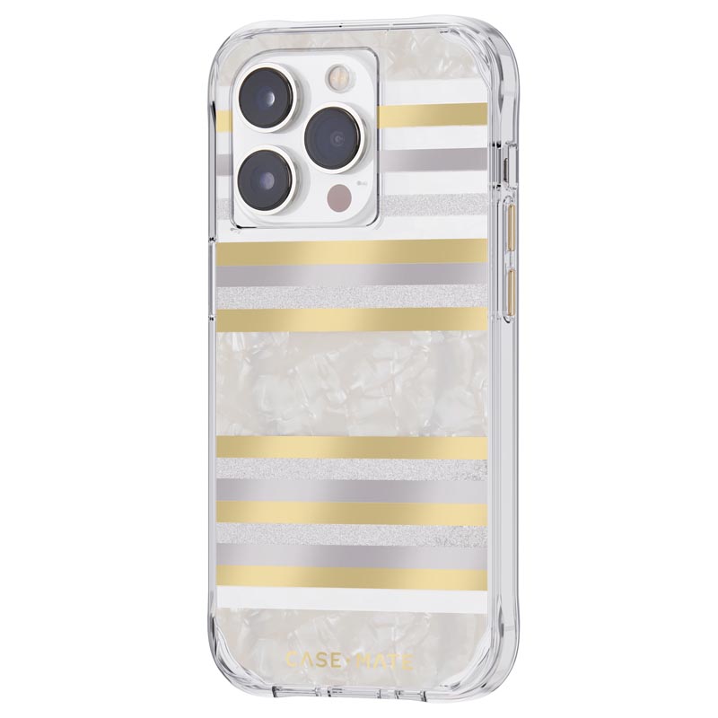 Case-Mate Pearl Stripes MagSafe - Etui iPhone 14 Pro zdobione masą perłową (Pearl Stripes)