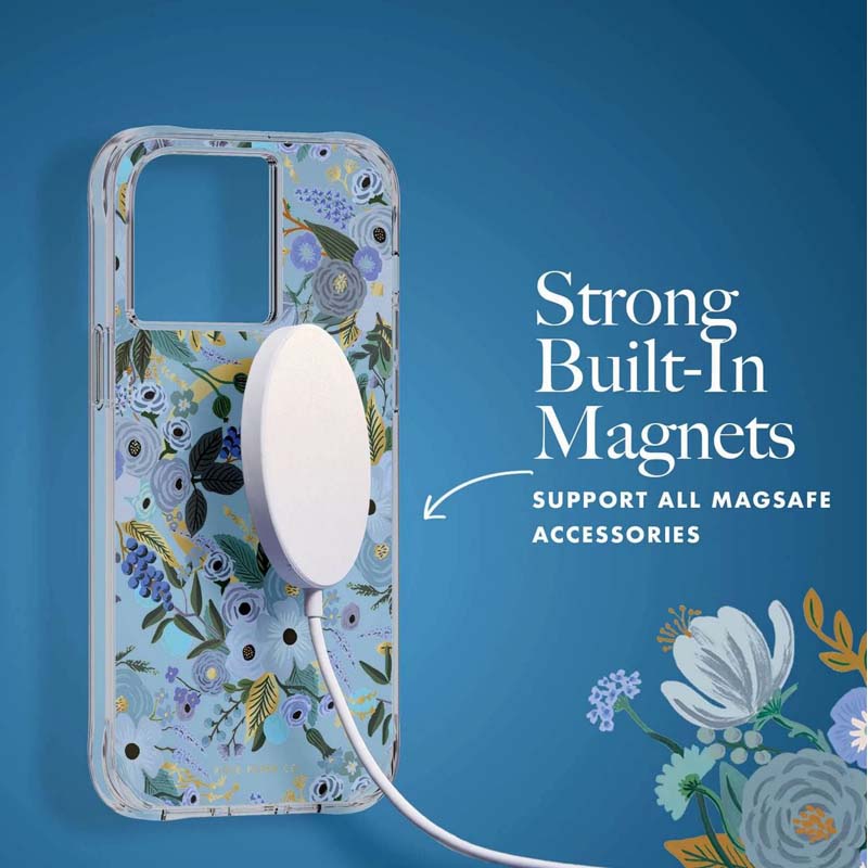 Rifle Paper Clear MagSafe - Etui iPhone 14 Pro Max (Garden Party Blue)