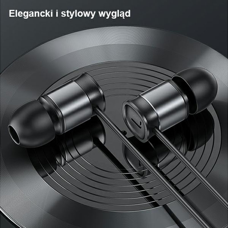 USAMS EP-46 - Słuchawki stereo jack 3,5 mm (czarny)