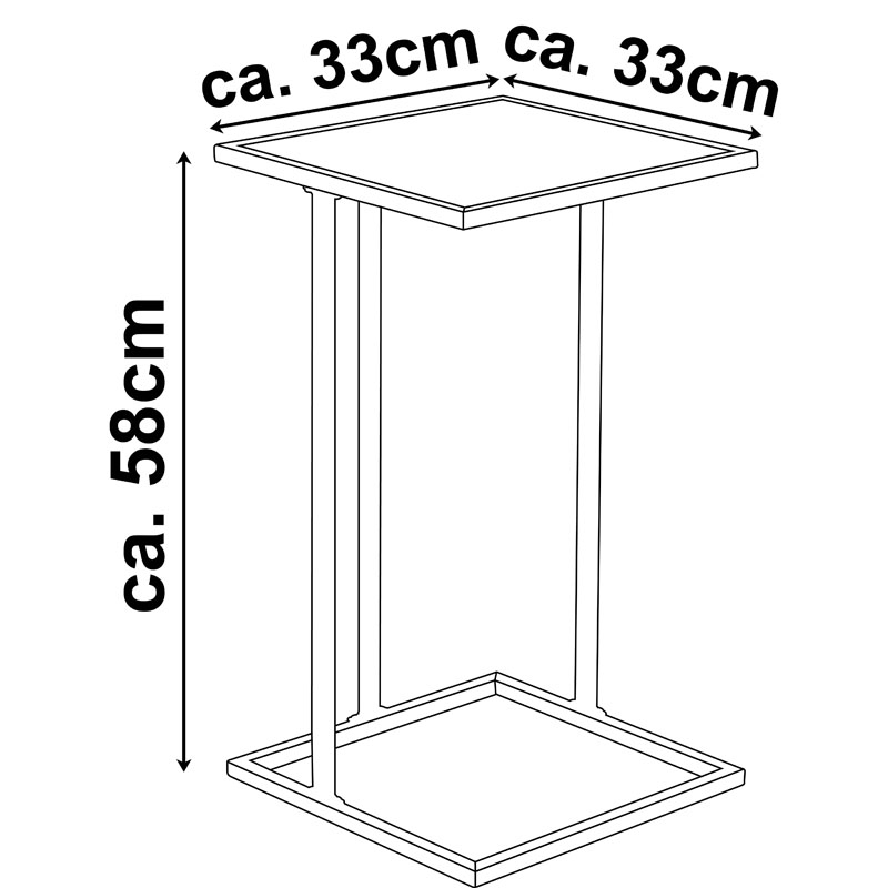 Arti Casa - Stolik boczny, pomocnik 58 cm (czarny)