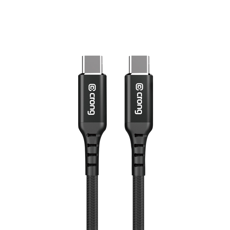 Crong Armor Link - Kabel 60W 3A USB-C do USB-C Fast Charging 25cm (czarny)