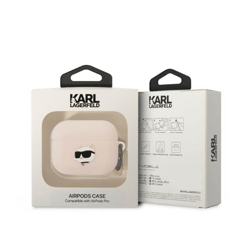 Karl Lagerfeld Silicone NFT Choupette Head 3D - Etui AirPods Pro (różowy)