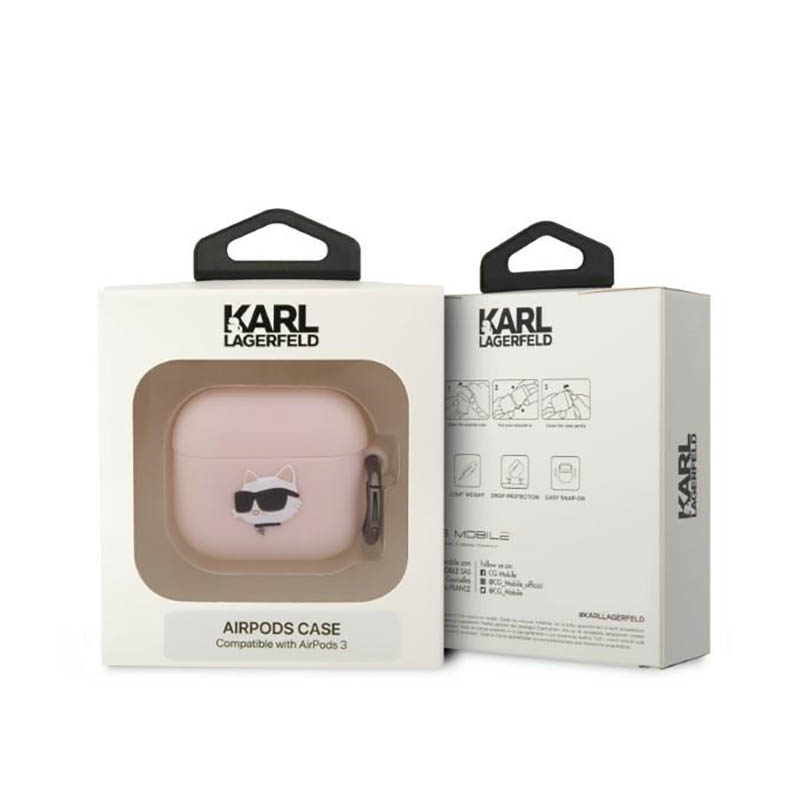 Karl Lagerfeld Silicone NFT Choupette Head 3D - Etui AirPods 3 (różowy)