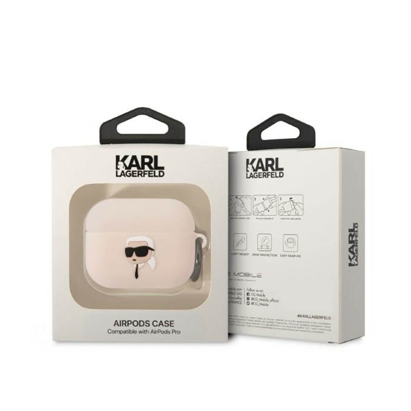 Karl Lagerfeld Silicone NFT Karl Head 3D - Etui AirPods Pro (różowy)