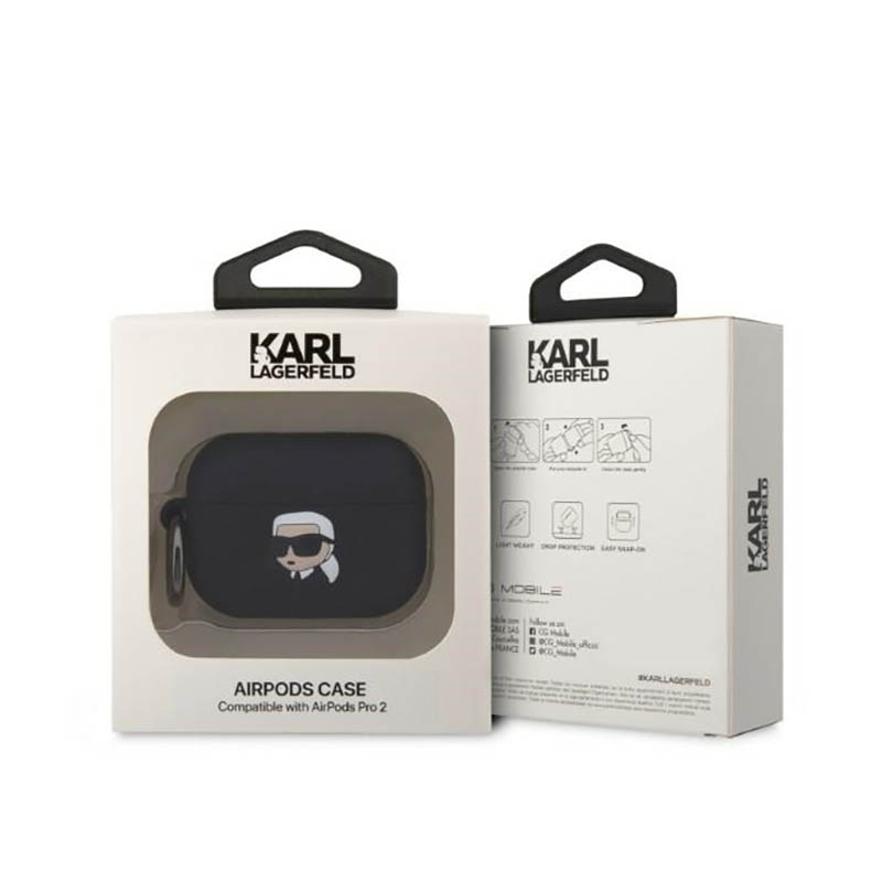 Karl Lagerfeld Silicone NFT Karl Head 3D - Etui AirPods Pro 2 (czarny)