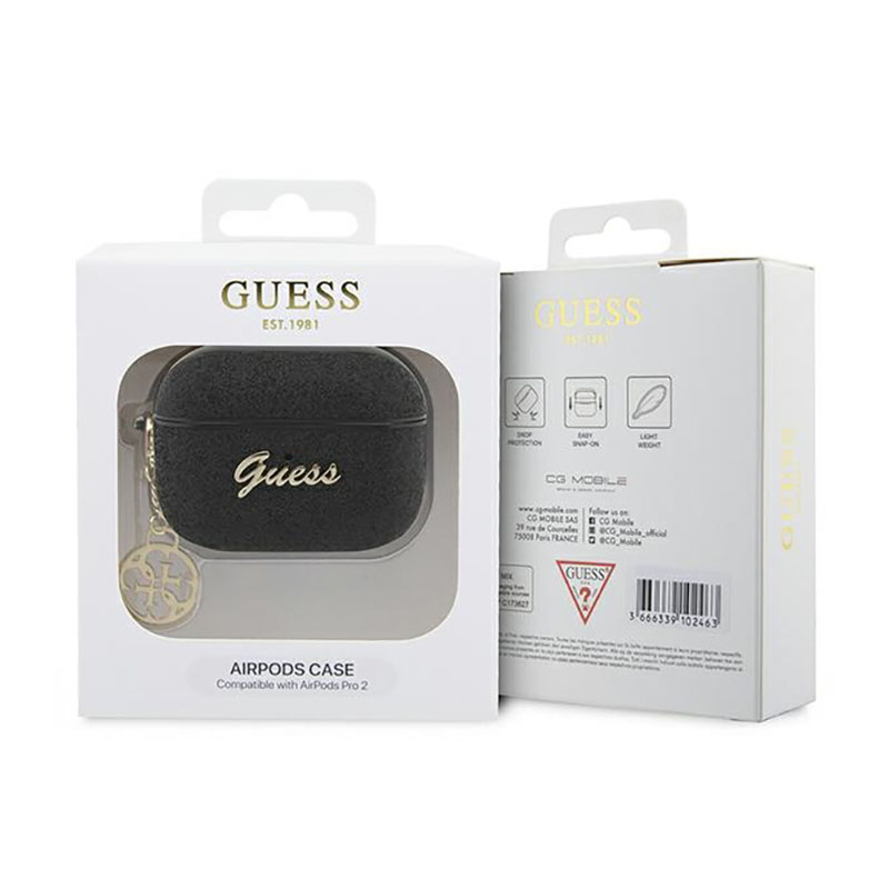 Guess 4G Glitter Flake - Etui AirPods Pro 2 (czarny)
