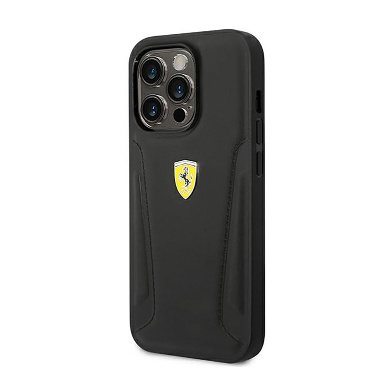 Ferrari Leather Stamp Sides – Etui iPhone 14 Pro Max (Czarny)