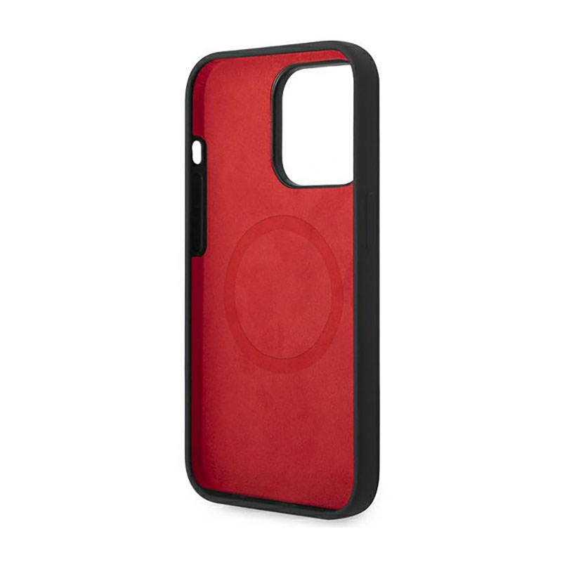 Ferrari Liquid Silicone Case Metal Logo MagSafe – Etui iPhone 14 Pro (Czarny)
