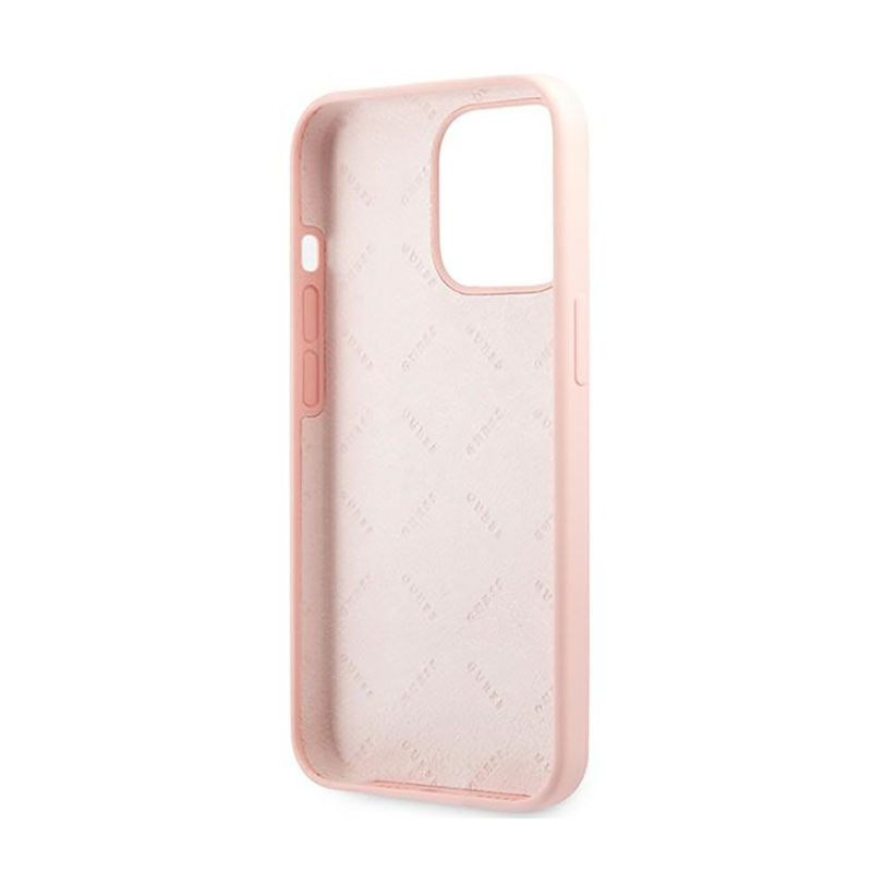 Guess Silicone 4G Big Logo - Etui iPhone 13 Pro Max (różowy)