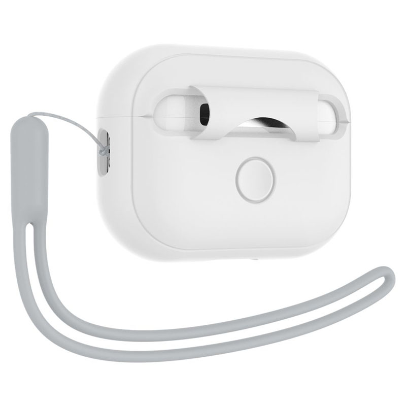 Spigen Silicone Fit Strap -  Etui do Apple AirPods Pro 1 / 2 (Biały / Szary)