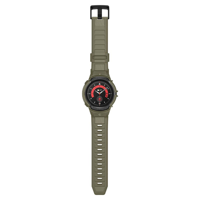 Spigen Rugged Armor Pro - Pasek + etui do Samsung Galaxy Watch 5 45 mm (Vintage Khaki)