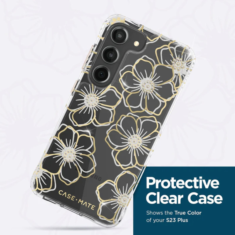 Case-Mate Floral Gems  - Etui Samsung Galaxy S23+ (Przezroczysty)