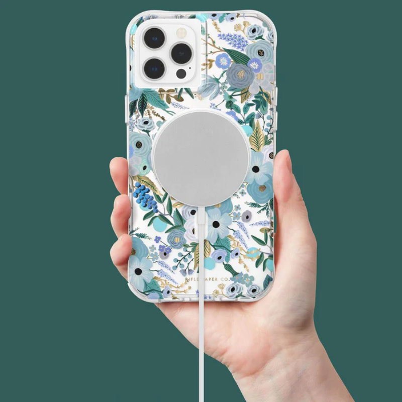 Rifle Paper Clear MagSafe - Etui iPhone 13 Pro (Garden Party Blue)