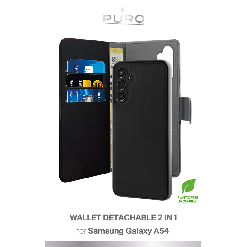 PURO Wallet Detachable - Etui 2w1 Samsung Galaxy A54 5G (czarny)