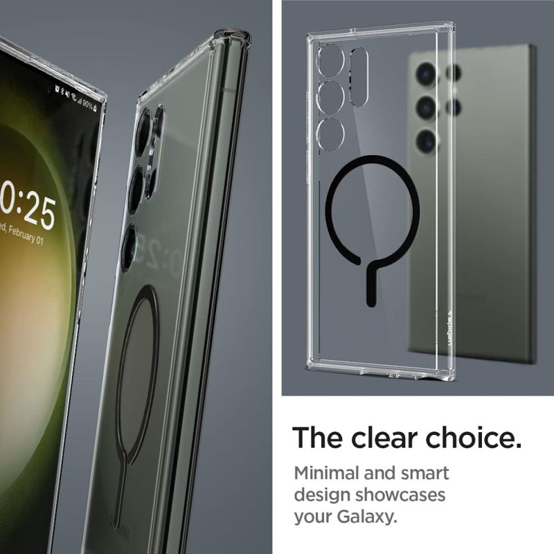 Spigen Ultra Hybrid OneTap Ring MagSafe - Etui do Samsung Galaxy S23 Ultra (Czarny)