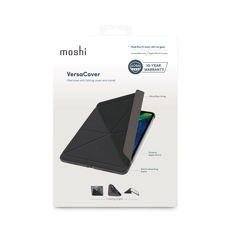 Moshi VersaCover - Etui origami iPad Pro 11” (2022/2018) (Charcoal Black)