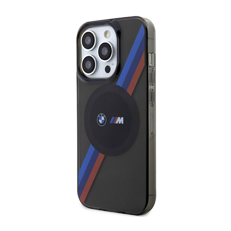 BMW Tricolor Stripes MagSafe - Etui iPhone 14 Pro (Szary)