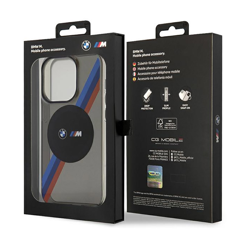 BMW Tricolor Stripes MagSafe - Etui iPhone 14 Pro (Szary)