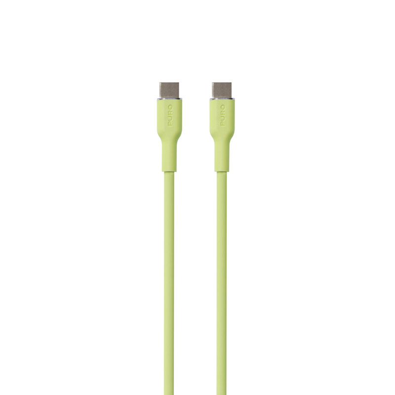 PURO ICON Soft Cable – Kabel USB-C do USB-C 1.5 m (Matcha Green)