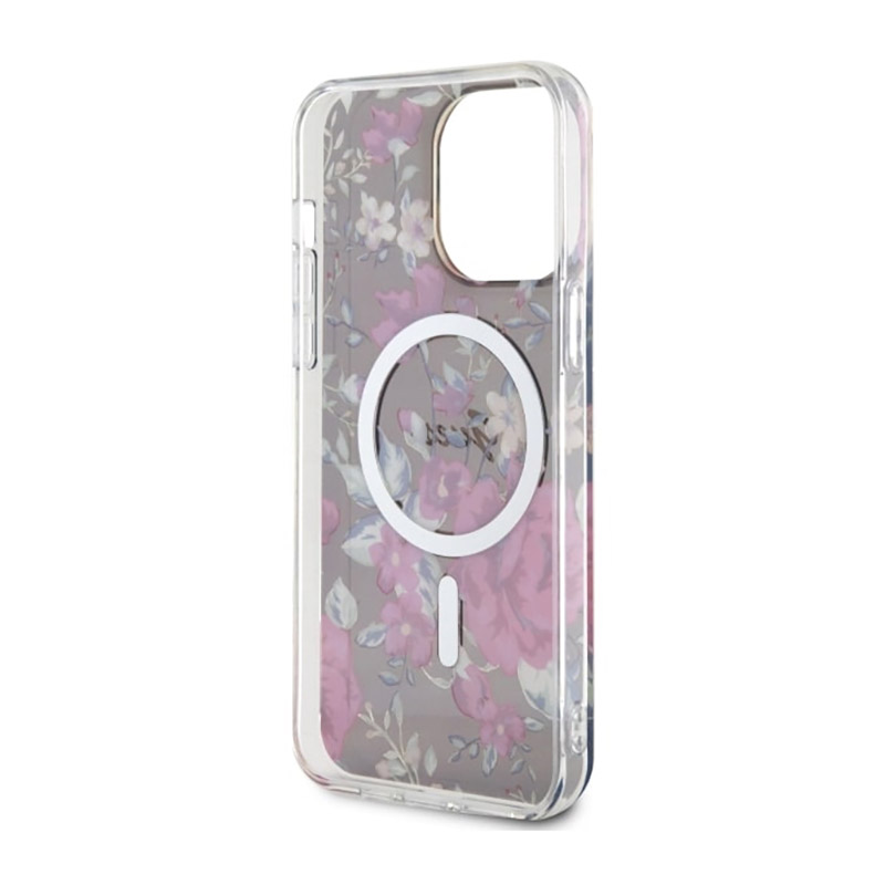 Guess Flower MagSafe - Etui iPhone 14 Pro Max (Zielony)
