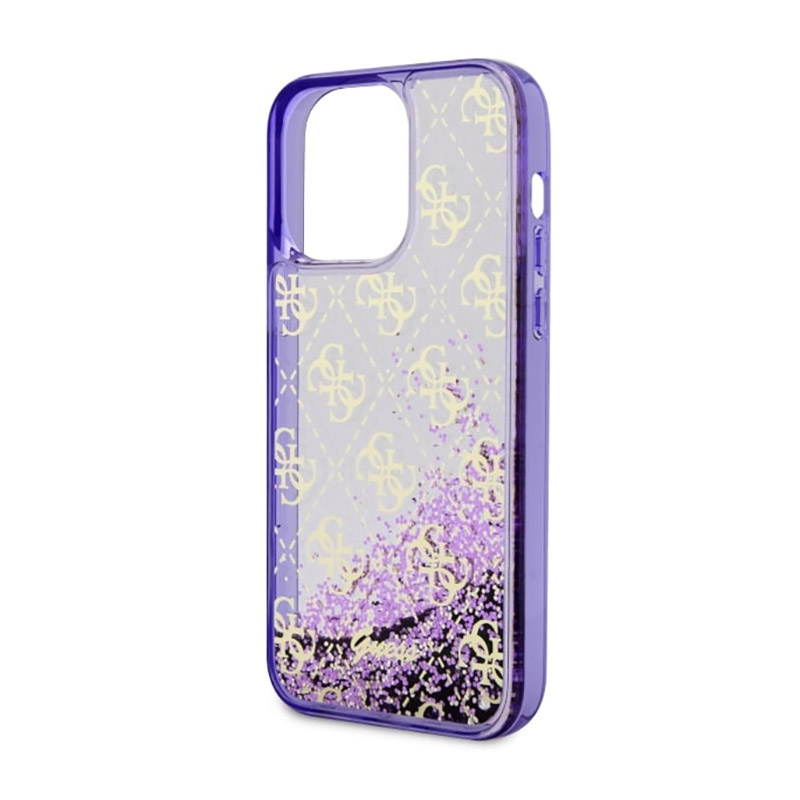 Guess Liquid Glitter Transculent 4G - Etui iPhone 14 Pro Max (Purpurowy)